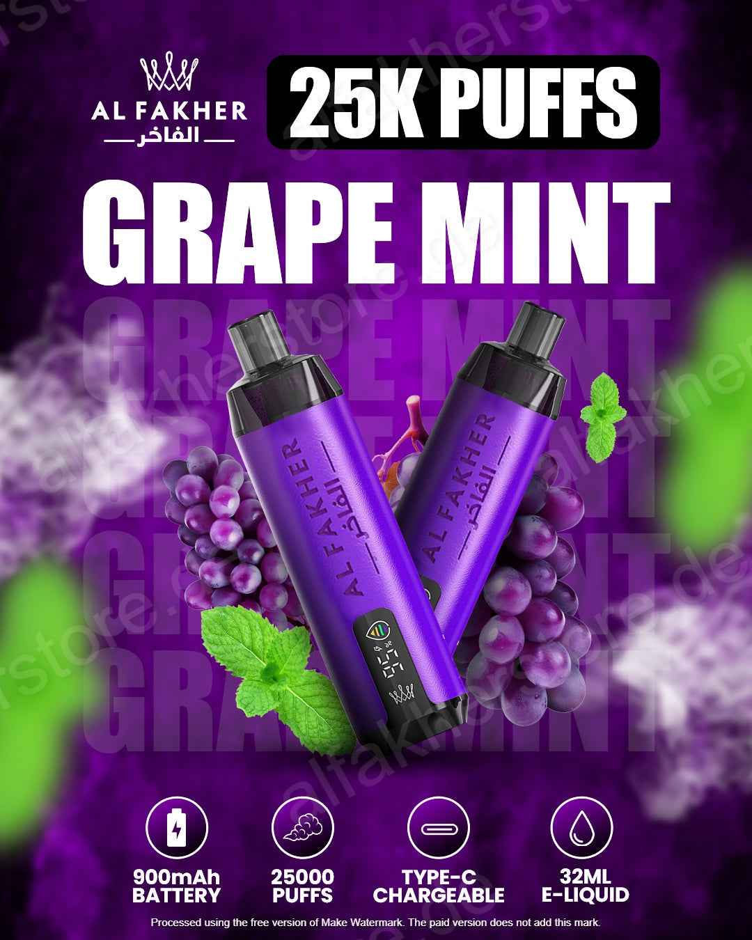 Al Fakher Vape 25000 Grape Mint Al Fakher Vape 25000 Grape Mint