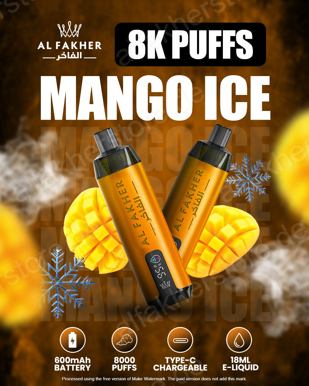 Al Fakher Crown Bar 8000 Vape Mango Ice