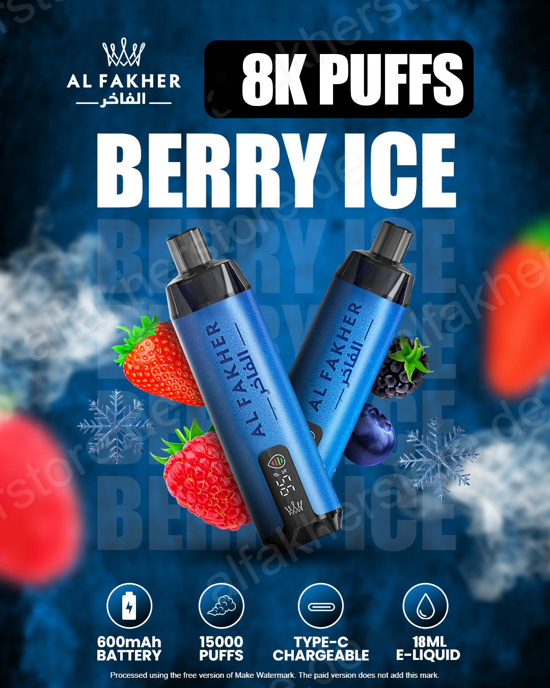 Al Fakher Crown Bar 8000 Berry Ice - Al Fakher Store