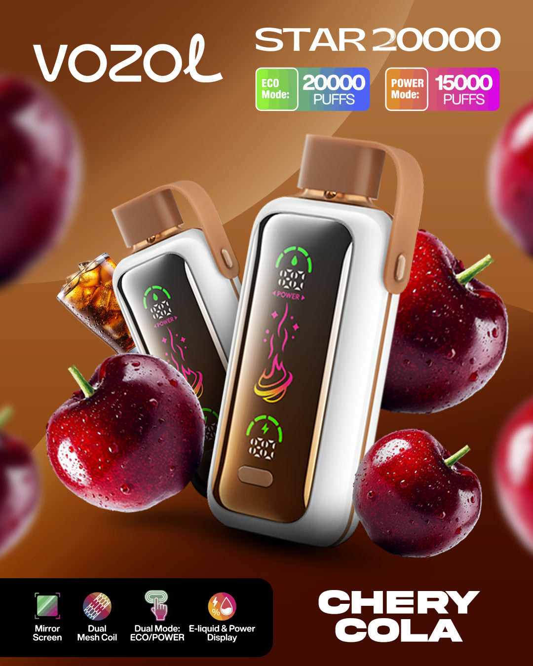 VOZOL VAPE STAR 20000 Cherry Cola - Cola Kirsche VOZOL VAPE STAR 20000 Cherry Cola - Cola Kirsche