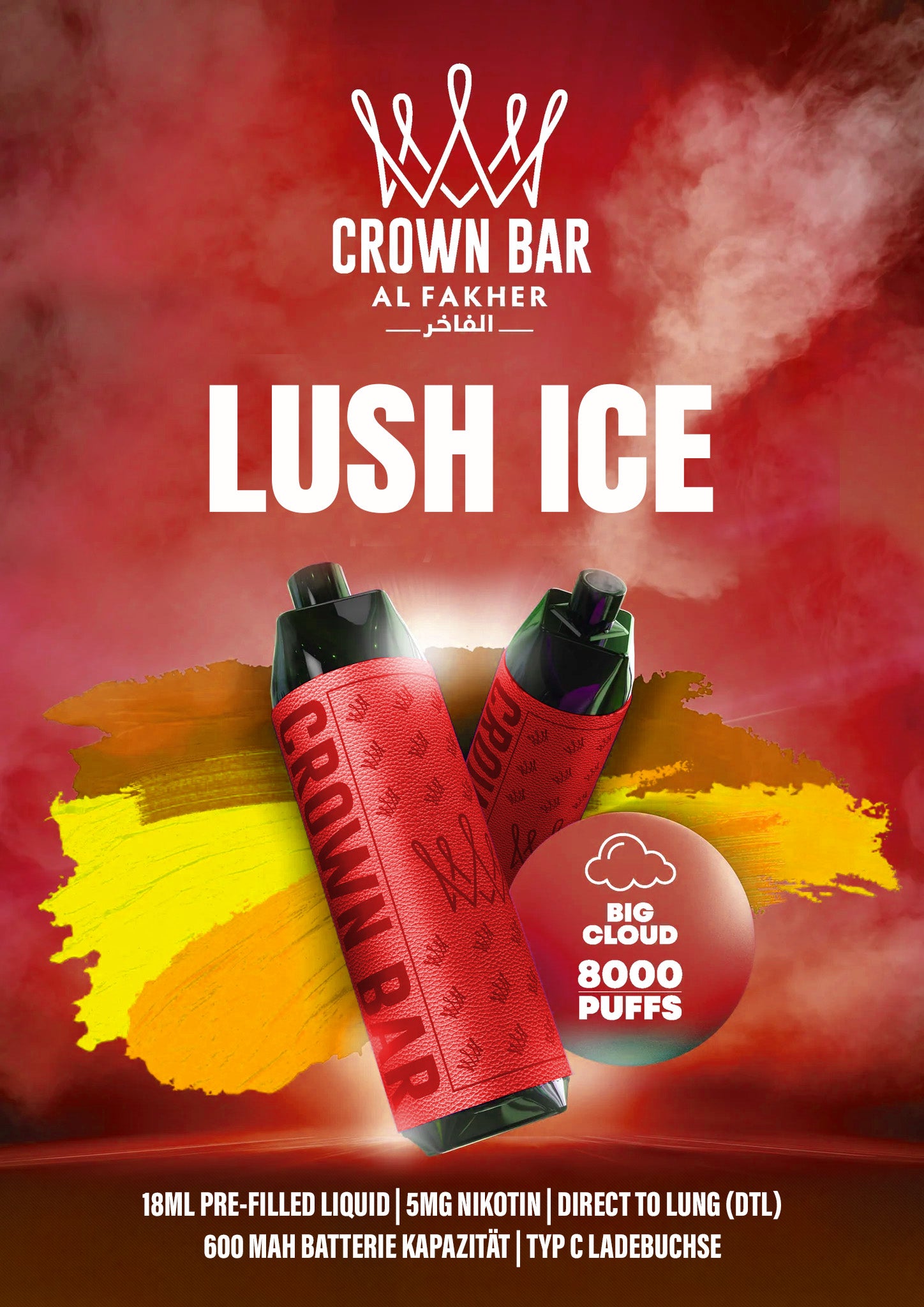 crown bar al fakher lush ice Al Fakher 20K - Lush Ice - Crown Bar - Big Puff main image 1