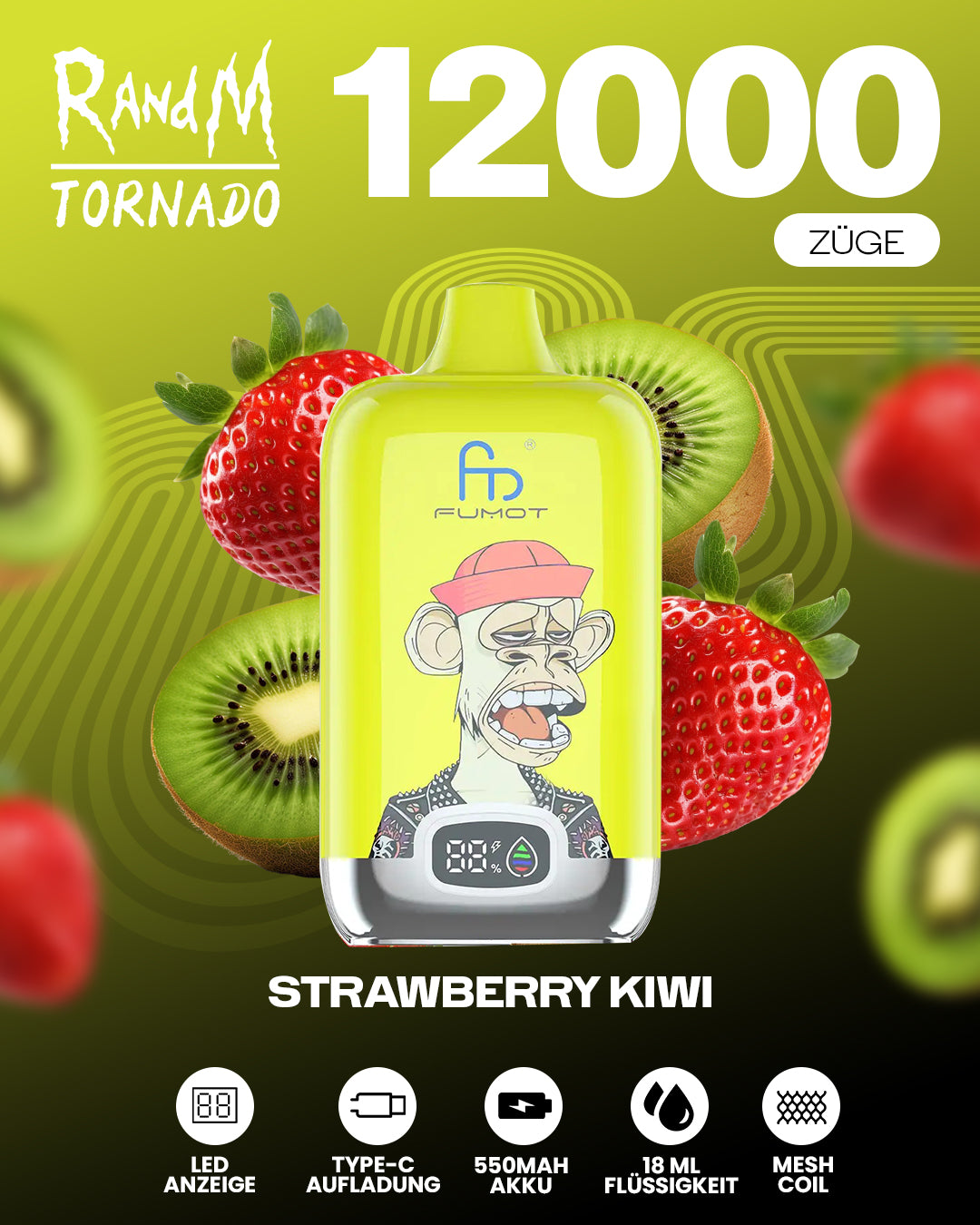 Fumot 12000 Strawberry Kiwi kaufen 12.000 Zge Original Vape Fumot 12000 Strawberry Kiwi kaufen 12.000 Zge Original Vape