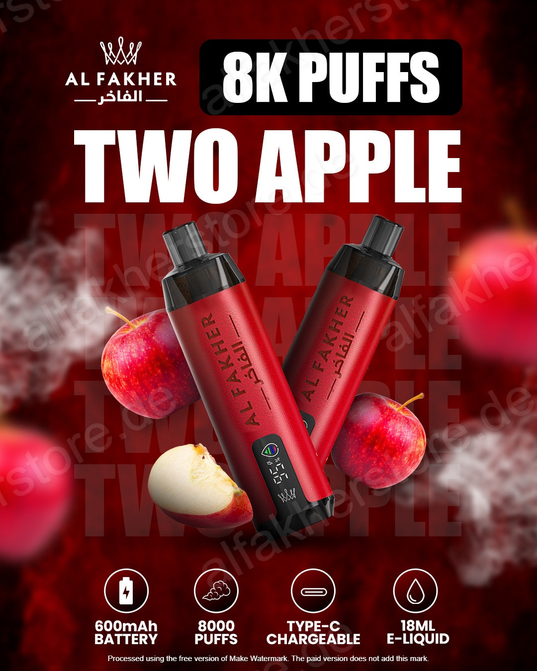 Al Fakher Vape 8000 Pro Two Apple