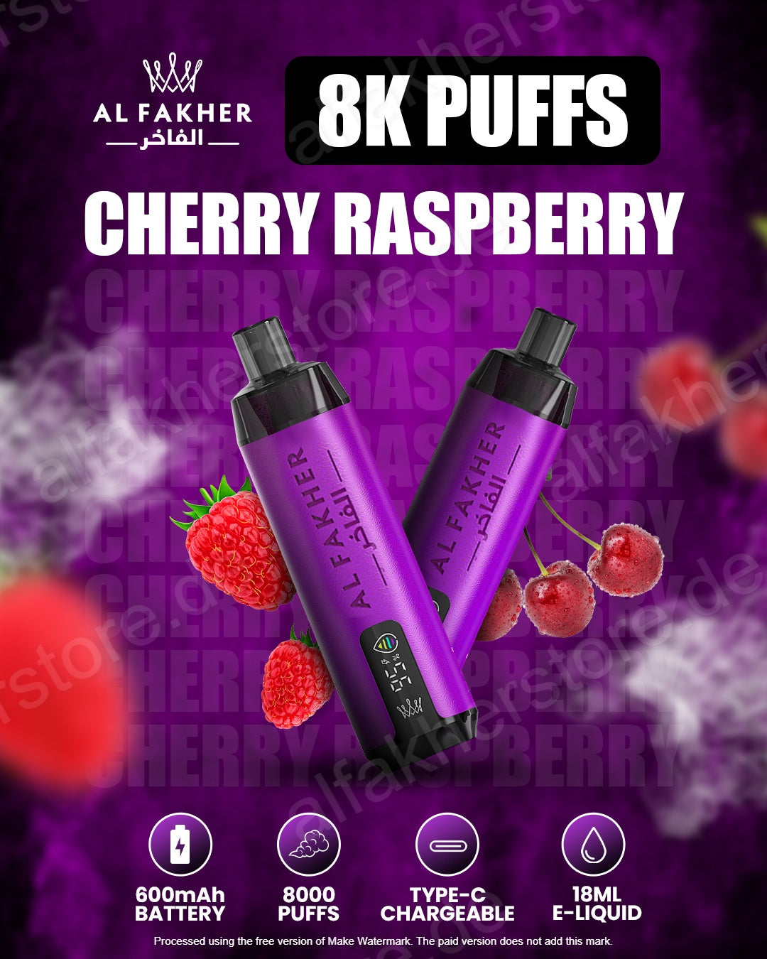 Al Fakher Vape 8000 Pro Cherry Raspberry