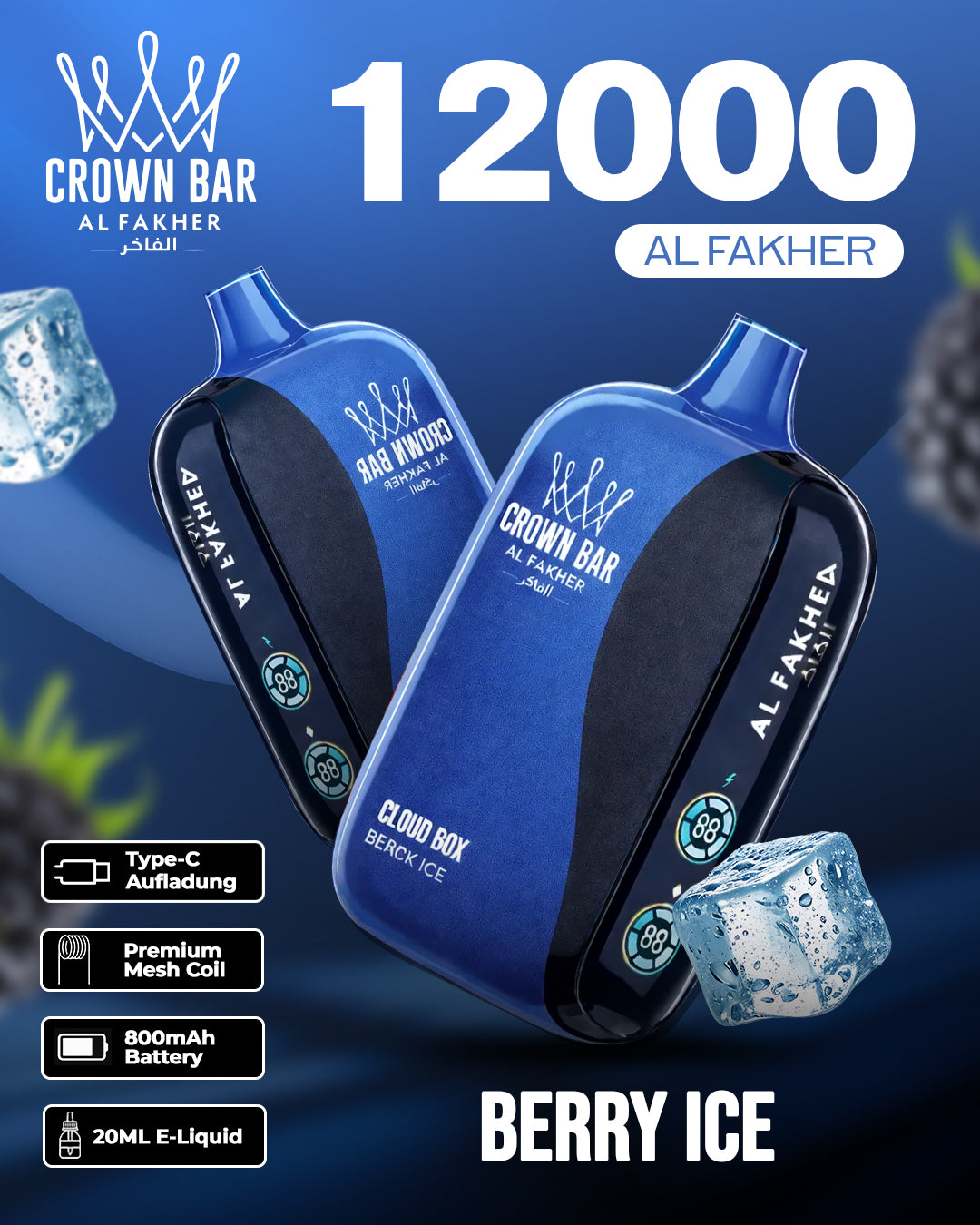 Al Fakher Vape 12000 - Berry Ice