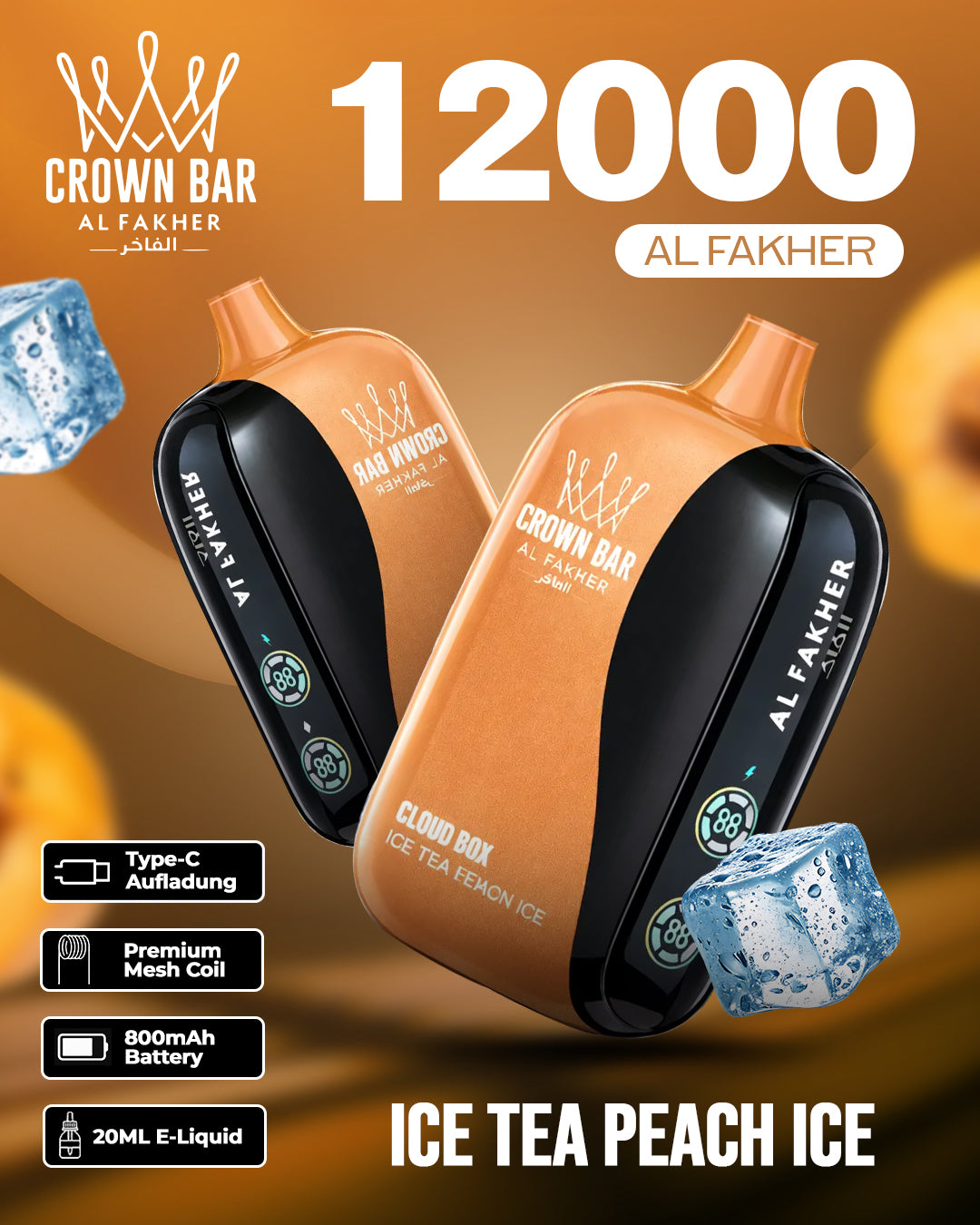 Al Fakher Vape 12000 - Ice Tea Peach Ice