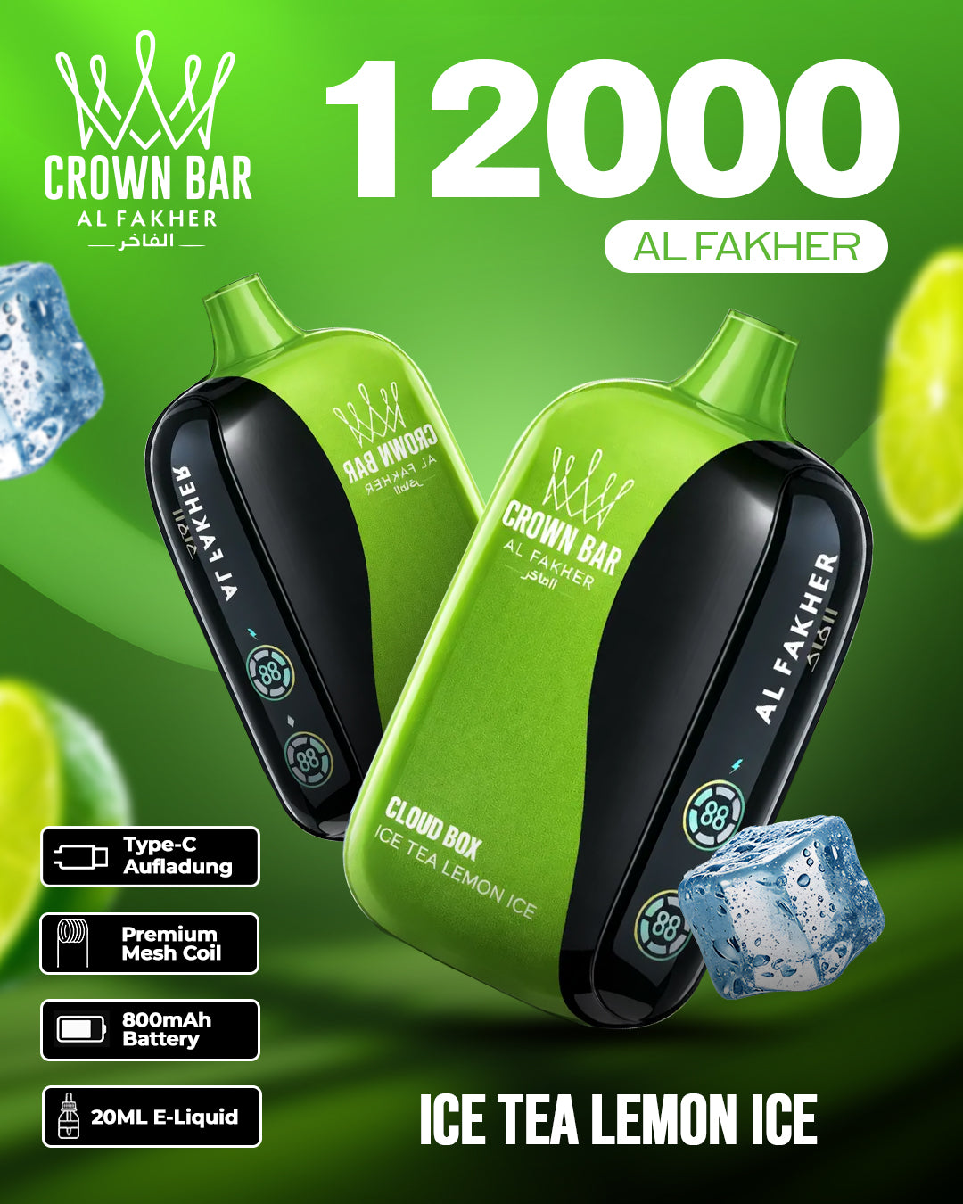 Al Fakher Vape 12000 - Ice Tea Limonade Ice