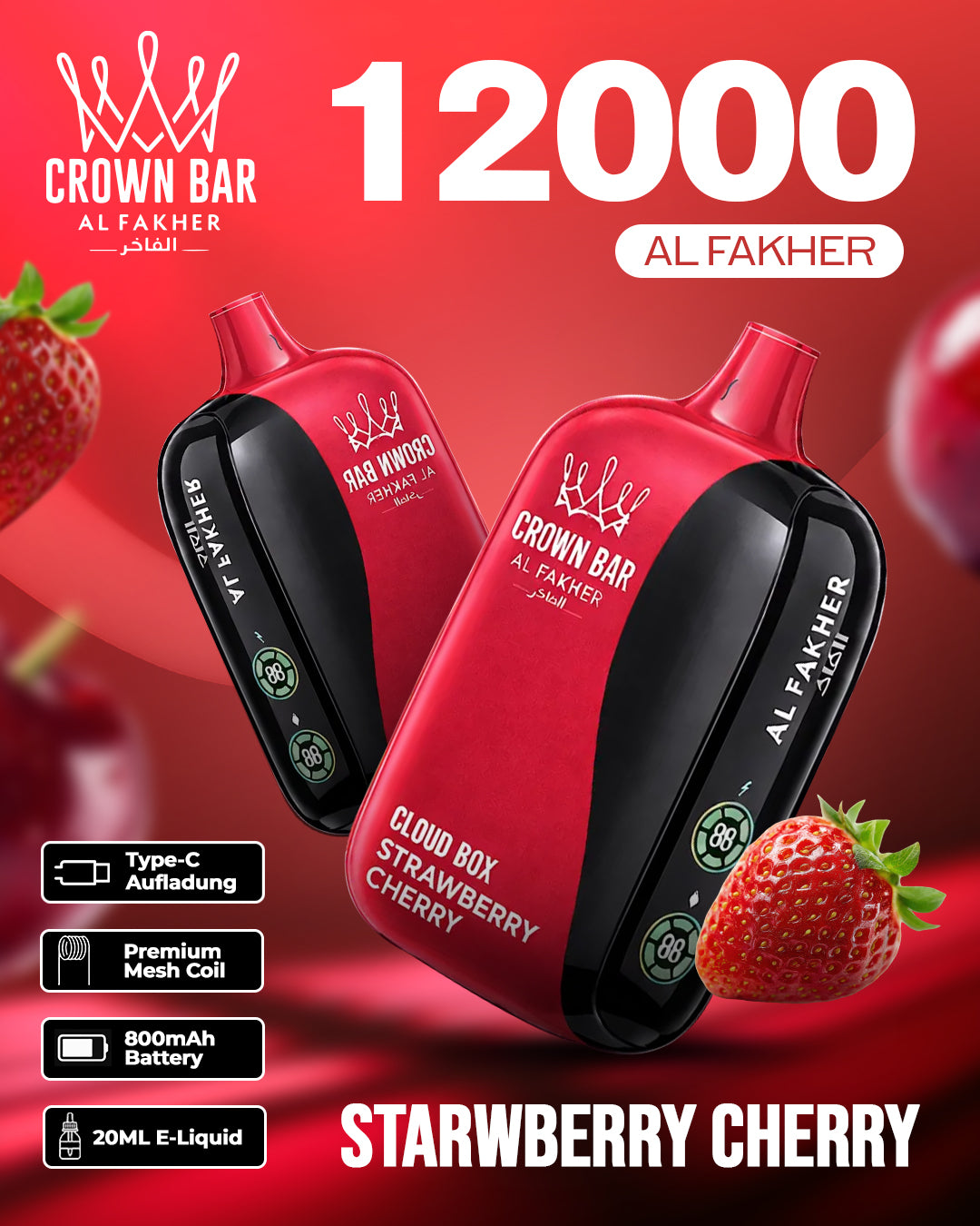Al Fakher Vape 12000 - Strawberry Cherry