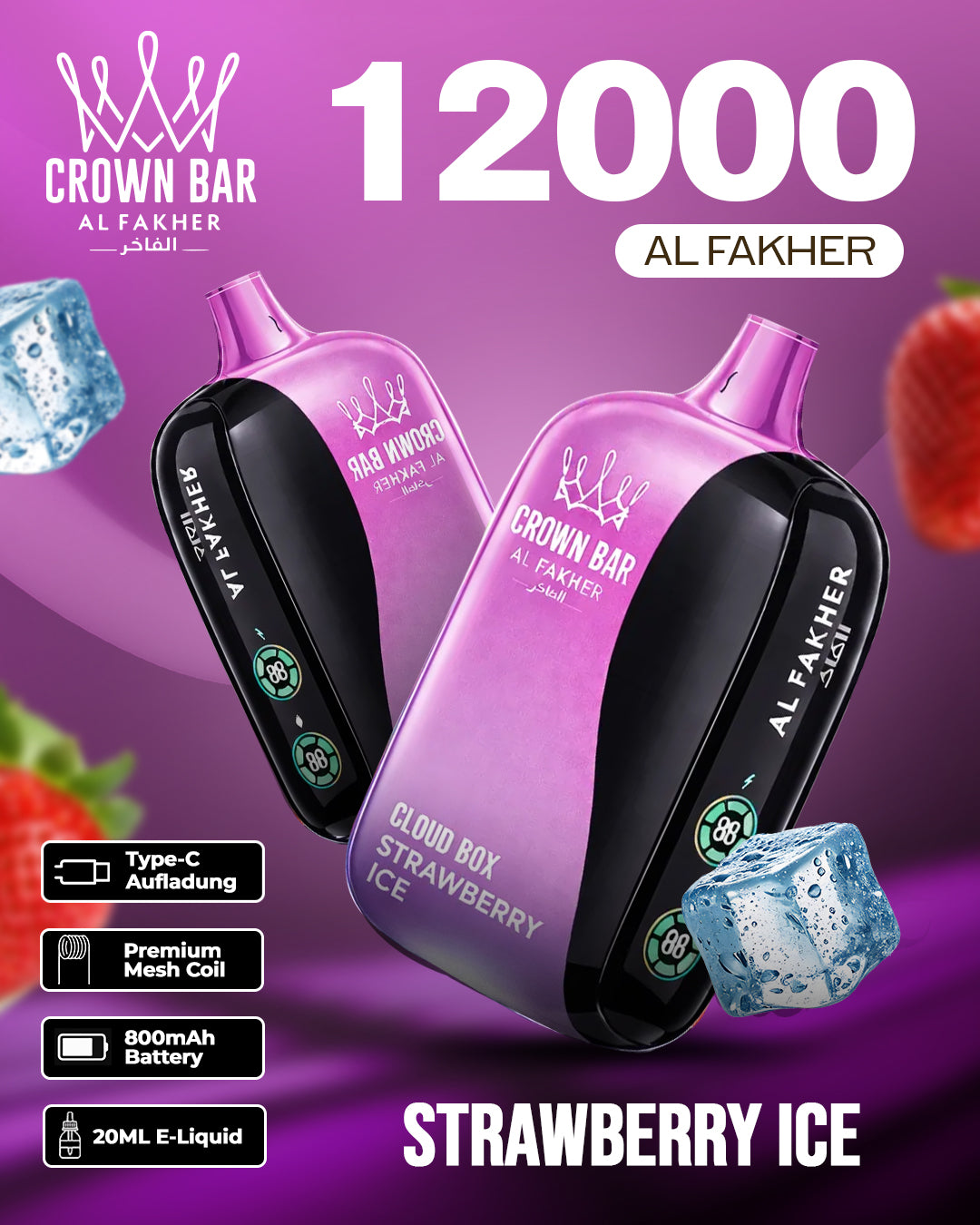Al Fakher Vape 12000 - Strawberry Ice