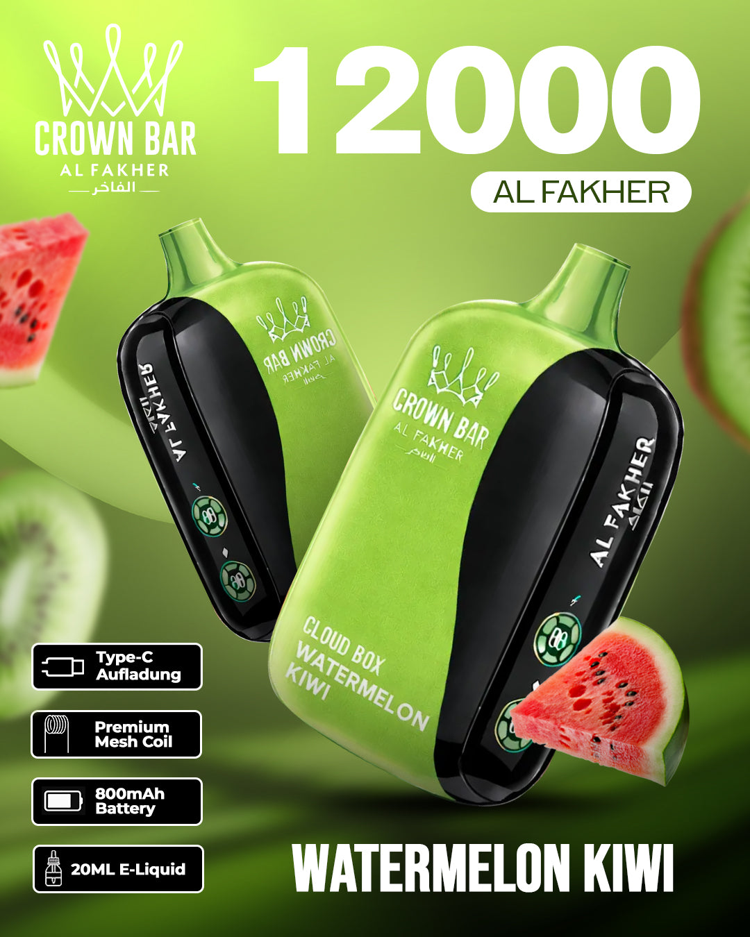 Al Fakher Vape 12000 - Watermelon Kiwi