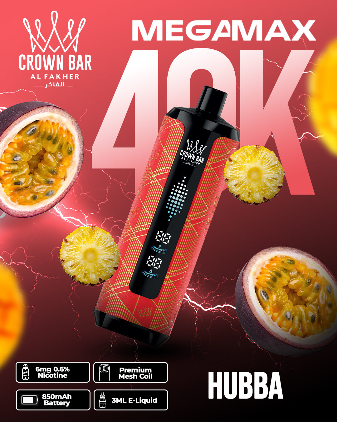 Al Fakher Crown Bar Mega Max 40K - Hubba
