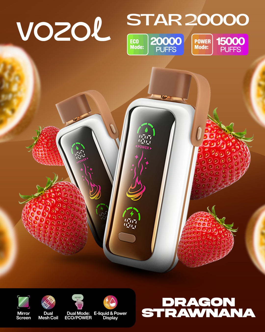 VOZOL VAPE STAR 20000 Dragon Strawnana
