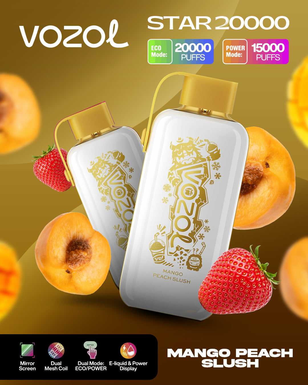Vozol 20k Strawberry Mango VOZOL Star Dragon Strawnana 20000 Puffs Disposable 20/50MG Vozol 20k Strawberry Mango VOZOL Star Dragon Strawnana 20000 Puffs Disposable 20/50MG
