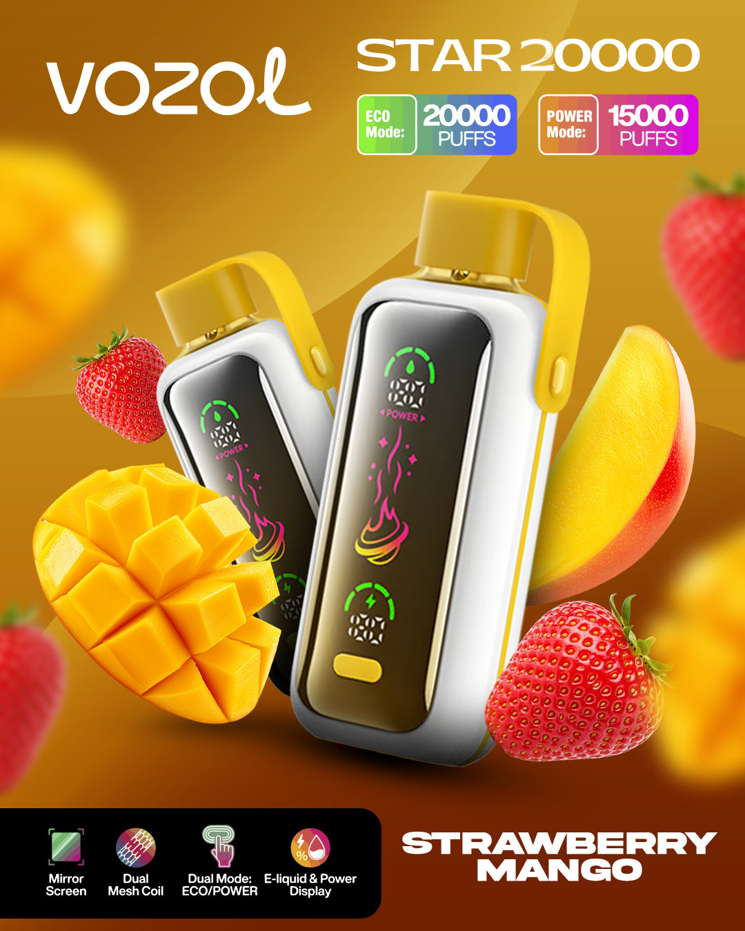 VOZOL VAPE STAR 20000 Strawberry Mango