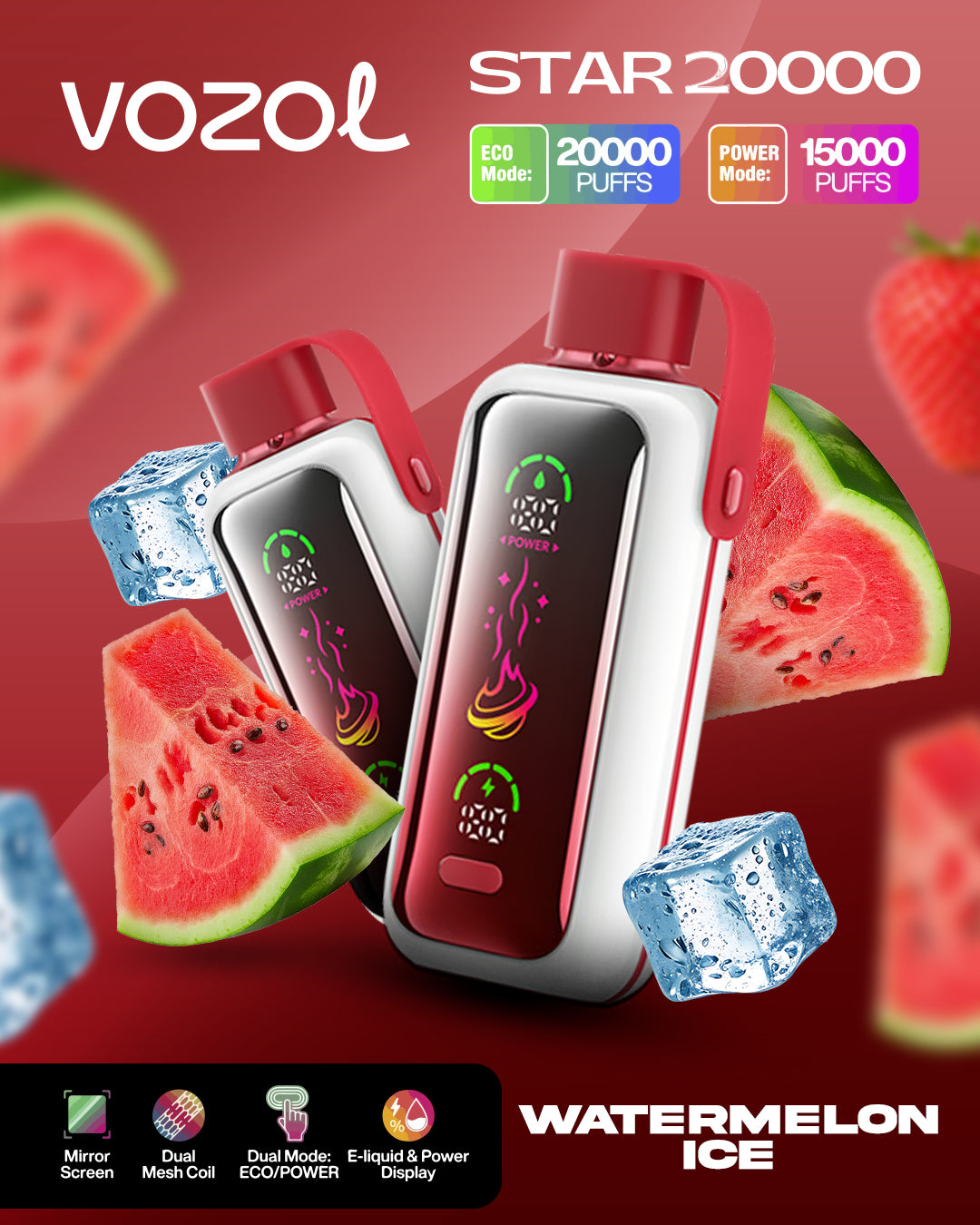 VOZOL VAPE STAR 20000 Watermelon Ice - Frischer Geschmack VOZOL VAPE STAR 20000 Watermelon Ice - Frischer Geschmack