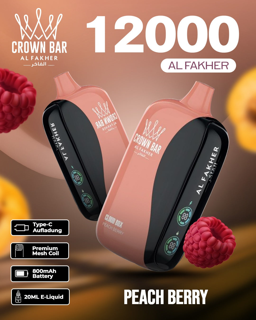 Al Fakher Vape 12000 - Peach Berry