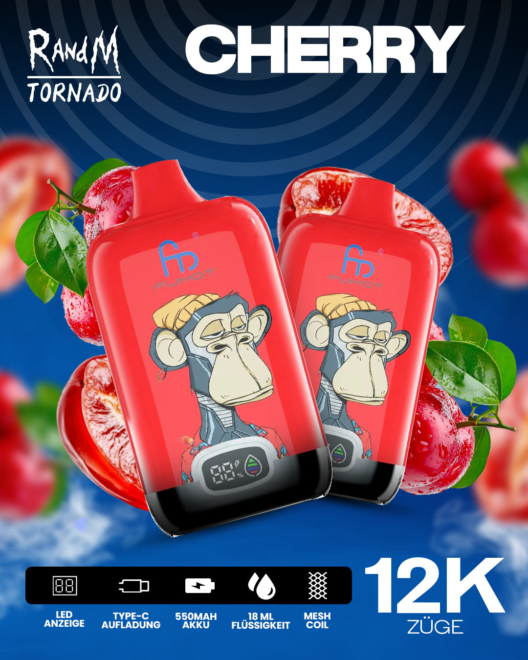 Fumot 12000 Cherry –  Vape mit 12.000 Zügen