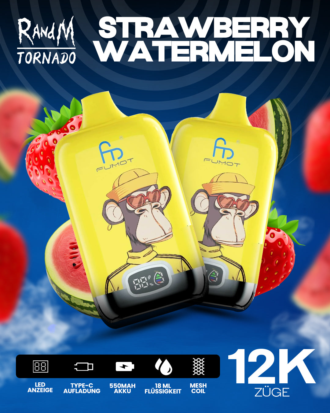 Fumot 12000 Strawberry Watermelon –  Vape mit 12.000 Zügen
